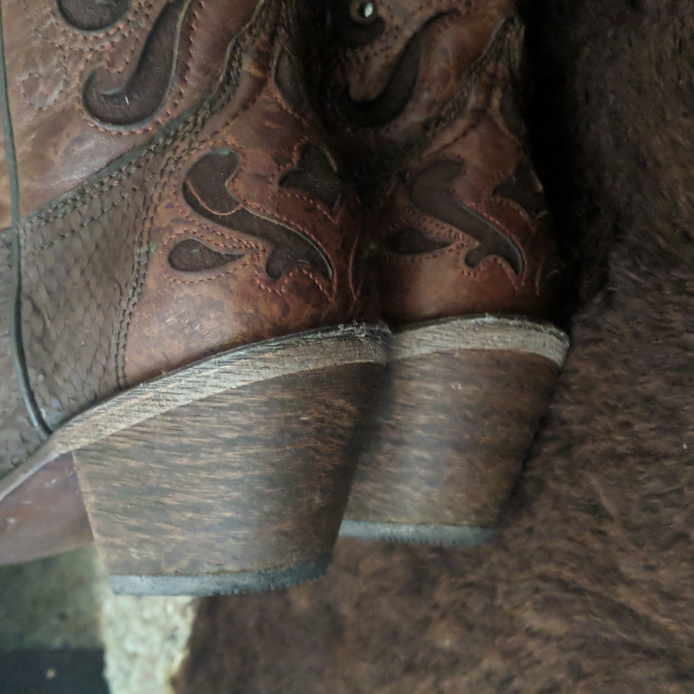 CORRAL C1104 Distressed brown/python cowgirl boot… - image 12